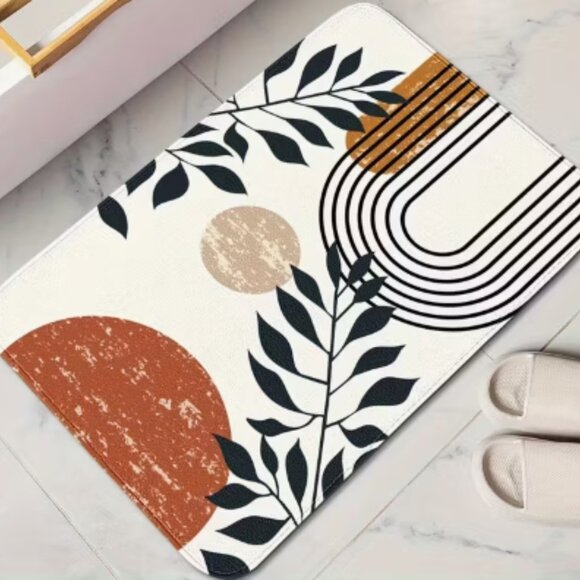 Abstract Leaf Design Bath Mat 20 x 30 - Picture 1 of 7